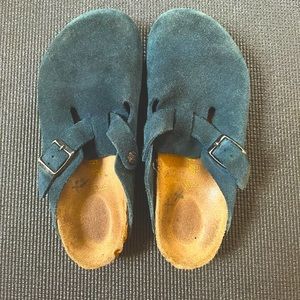 Blue Suede Boston Birkenstocks